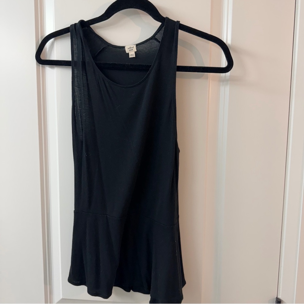 Wilfred black peplum Tank Top